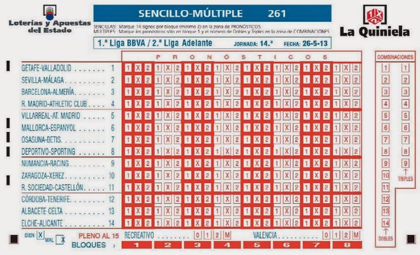 Quiniela de futbol estimacion